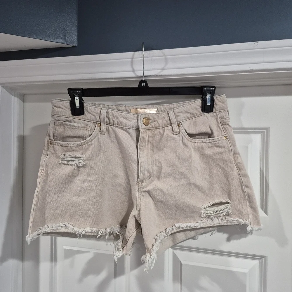Kut‎ From the Kloth Shorts Womens 8 Denim Jean Jane Long High Rise Distressed
